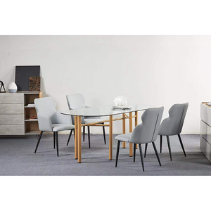 Industrial Italian Room <strong>Space</strong> <strong>Saver</strong> Dinning <strong>Tables</strong> Tempered Glass Metal Legs Dining <strong>Table</strong> <strong>Chairs</strong> 8 Person - Product Image 3