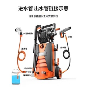 Hidrolavadora de Alta Presión Yili, 220V, Eléctrica, 1500W, Naranja, Pistola de Agua para Uso Doméstico, Máquina para Lavar Autos - Product Image 1