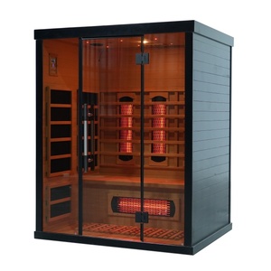 ห้องซาวน่าอินฟราเรดคาร์บอนแบบเต็มสเปกตรัม สีดำ สำหรับ 3 คน ขายดี - Product Image 1