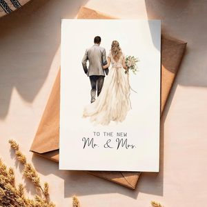 Ensemble de cartes de vœux de mariage élégantes, papier rectangulaire, vernis mat, cartes personnalisées pour la fête nuptiale, impression numérique 4 couleurs - Product Image 1