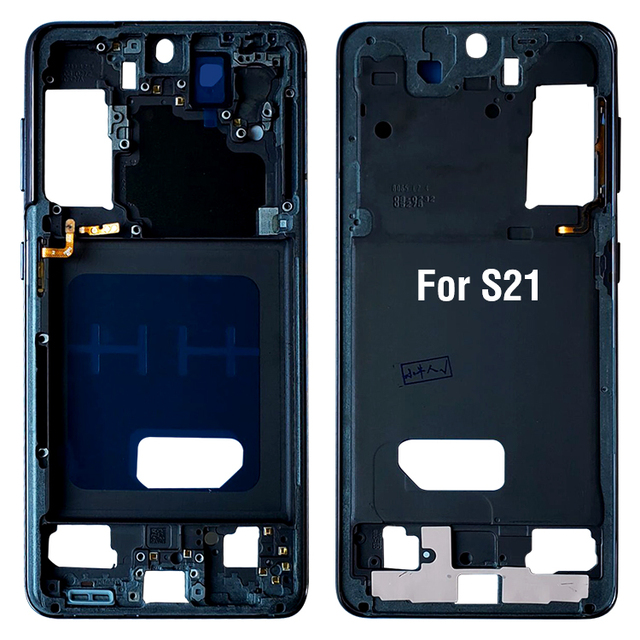 Spot Goods Middle Frame With Side Key for Samsung Galaxy S21 Middle Plate Bezel Frame Replacement Back Housing Case Phone Parts