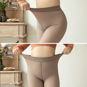 Pantalon de fond réaliste pour femmes, jambes nues, artefact, peluche d'hiver, double couche arbitraire, <span class=keywords><strong>couleur</strong></span> <span class=keywords><strong>chair</strong></span>. - Product Image 2