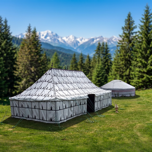 Tiendas de Campaña Tribales con Diseño Tradicional, Tienda de Lana Ecológica con Patrón Blanco y Negro, Flexibilidad en Tamaño Personalizado para Acampar al Aire Libre - Product Image 6