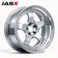 Jantes forgées IASX 2 pièces, 5 branches, centre bronze avec lèvre miroir, jantes en alliage JDM pour la course de dragster Honda Civic Nissan Toyota Supra