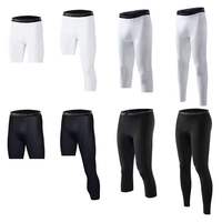 Celana Kompresi Pria Satu Kaki 3/4 Panjang, Sensasi Kulit Kedua, Elastis, Bernapas, untuk Basket dan Kebugaran