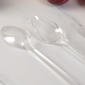 Creative PS 2-in-1 <strong>Function</strong> Disposable Plastic Long Handle Spoon Innovative Disposable Cutlery - Product Image 2