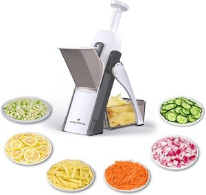 ONCE for ALL <span class=keywords><strong>Mandoline</strong></span> de Sécurité 5 <span class=keywords><strong>en</strong></span> 1, Hachoir à Légumes, Coupe-Aliments, Coupe-Légumes <span class=keywords><strong>en</strong></span> Bandes, Coupe-Julienne, Coupe-Dés, <span class=keywords><strong>Épaisseur</strong></span> <span class=keywords><strong>Réglable</strong></span> 0,1-8 mm - Product Image 1