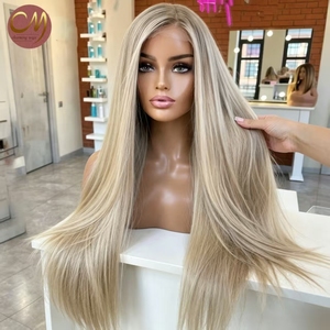 Parrucche in <span class=keywords><strong>Capelli</strong></span> Umani <span class=keywords><strong>Biondo</strong></span> <span class=keywords><strong>Cenere</strong></span> 13x4 HD Lace Front con Onde Morbide e Lisci, Pre-Piumate, Senza Colla, in <span class=keywords><strong>Capelli</strong></span> Vergini per Donne Nere - Product Image 1