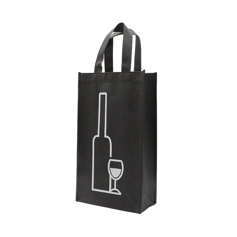 Grosir disesuaikan pencetakan Logo botol tunggal bukan tenunan anggur tas Tote botol bir membawa tas kemasan