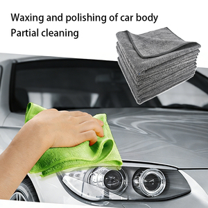 Serviette en microfibre écologique réutilisable et lavable, ultra douce <span class=keywords><strong>pour</strong></span> le nettoyage intérieur de la voiture et l'absorption de l'eau, serviette tricotée chaîne - Product Image 4