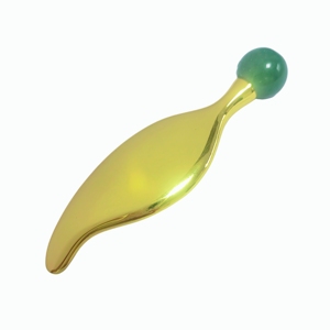 Rodillo de Jade para el Rostro con Mango de Aleación de Zinc en Forma de Hoja de Obsidiana Natural, para el Cuidado de la Piel y Anti-Hinchazón de Ojos - Product Image 6
