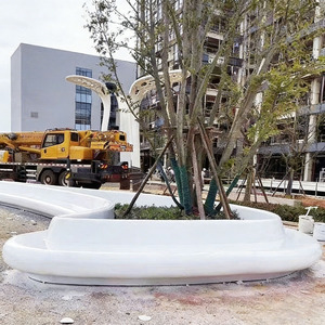 Fauteuil Y625 en fibre de verre grand format, résistant aux intempéries, avec jardinière en forme de cœur, pour jardin, parc, centre commercial, mobilier d'hôpital public - Product Image 6