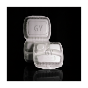 Caja Rectangular de Tres Compartimentos, Caja para Desayuno, Caja para Comida Rápida, Cajas de Espuma Desechables para Almuerzo, Contenedores de Espuma para Alimentos - Product Image 2
