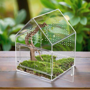 2025 tinh thể rõ ràng Acrylic bò sát bao vây-360 ° toàn cảnh Cube môi trường sống W/ Escape-proof từ trượt nắp - Product Image 1