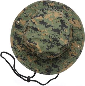 หมวกทรงถังลายพรางสำหรับผู้ชายหมวกทรงถังกว้างออกแบบโลโก้พิมพ์ลายพรางสุดเท่หมวกชายหาดหมวกชาวประมง - Product Image 3