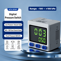 Capteur de pression numérique WTX-DP001 DP002, capteur de vide avec affichage LED, capteur de pression d'air, sortie double NPN PNP -100~1000kPa IP40