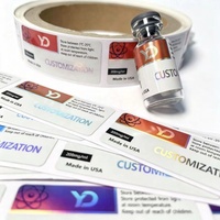 Etiquetas de Botella Holográficas Personalizadas de 3ml 5ml 10ml, Resistentes al Agua y Anti-Falsificación, Adhesivos de Vinilo con Logotipo Autoadhesivo