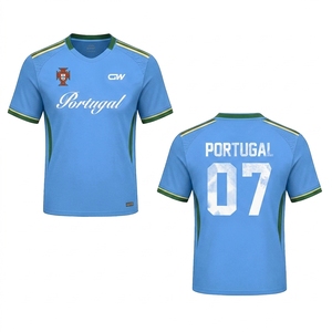 Geïnspireerd door het Portugal uit-shirt, blauw voetbaltenue met iconisch nummer 07 voor voetbalfans en supportersgroepen - Product Image 1