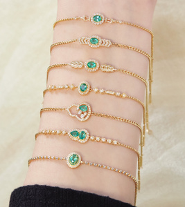 Pulsera de Piedras Preciosas de Esmeralda Natural Auténtica de Lujo con Certificado Xinfly, Cadena de Oro Real de 18k - Product Image 3