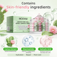 Crème en capsule bicolore MOOYAM pour le conditionnement des pores 50mL avec essence de cactus pour le contrôle du sébum et la régénération de la peau, crème pour le visage OEM