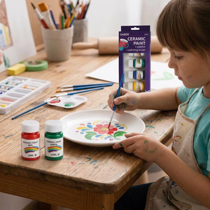 Juego de <span class=keywords><strong>Pintura</strong></span> Cerámica de Alta Calidad al por Mayor, 25 ml, 6 <span class=keywords><strong>Colores</strong></span>, <span class=keywords><strong>Pintura</strong></span> Permanente que No se Desvanece, <span class=keywords><strong>para</strong></span> Porcelana, Cerámica, Manualidades, Suministros de Arte - Product Image 4