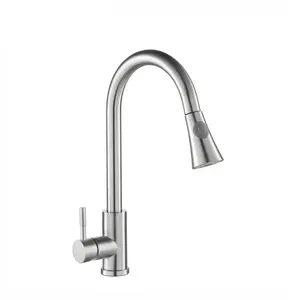 Pull Out Down Basin Bath & shower Faucets Bathroom Cupc Stainless Steel Brushed Golden Sink Spray Head Kitchen Faucet