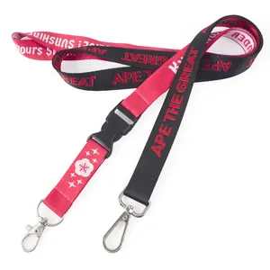 Private label nylon siebdruck sicherheit abtrünnigen lanyards für kinder