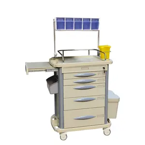 BT-AY001B Cheap Hospital ABS Anesthesia Trolley Mobile Medicine Cart Medication Trolley With 5 Drawers Price