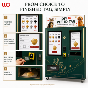 <span class=keywords><strong>Machine</strong></span> Commerciale Personnalisée pour Étiquettes d'Identification d'Animaux de Compagnie, Stockage de 420 Étiquettes, Conception Dessinée <span class=keywords><strong>à</strong></span> la Main, Commandes <span class=keywords><strong>à</strong></span> Distance, 10 Langues, SDK, Acier Inoxydable - Product Image 4