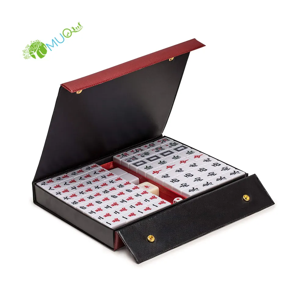 80×80cm - for Chinese Style Game Play Professional Chinese Mahjong Game Set with 144 Large Size Tiles Tile Games 4 Dice and Table Cover