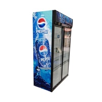 Réfrigérateur commercial pour supermarché, refroidisseur de boissons, vitrine verticale avec porte vitrée pour boissons gazeuses