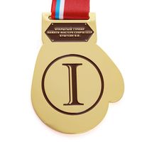 Médaille personnalisée en forme de gant de boxe pour homme musclé, médaille plaquée argent sur mesure pour les compétitions de fitness et de boxe
