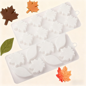 Nouveau moule en silicone créatif spécial feuille d'érable d'automne pour chocolat, résistant à la chaleur, compatible four, pour mousse et gâteaux en forme de feuille, dessert français - Product Image 1