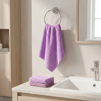 Serviette carrée en velours corail, douce et absorbante, en microfibre, pour le nettoyage de la salle de bain
