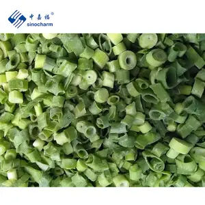 Sinocharm BRC A Cubes d'oignon de printemps 1-2cm prix usine 10kg légumes IQF en vrac coupant des oignons verts congelés