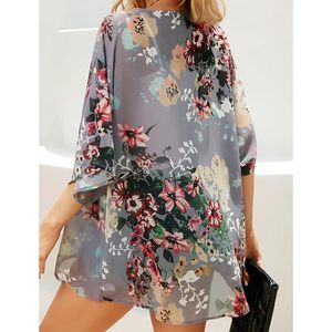 Cardigan Kimono con stampa floreale Premium da donna - Product Image 5