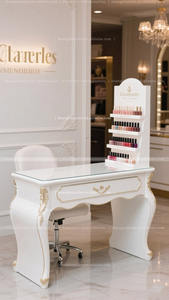 Table à ongles baroque Conception et personnalisation de meubles pour les salons de beauté et de <span class=keywords><strong>manucure</strong></span> de style européen américain et français - Product Image 3