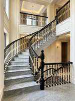 Balustres d'escalier de style minimaliste de luxe, type boule de cristal, garde-corps d'escalier, poteaux d'escalier, balustres métalliques pour la villa