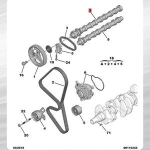 Arbre à cames 9825017880 9825013780 pour Citroën C3 C4 DS 1.5L, admission et échappement, en fonte, pièce neuve - Product Image 2