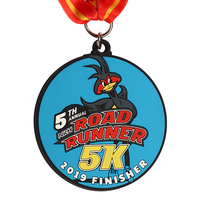 Médaille de finisseur de marathon personnalisée en alliage de zinc bronze antique ajouré, avec logo personnalisé et émail 3D, pour récompense sportive de course à pied