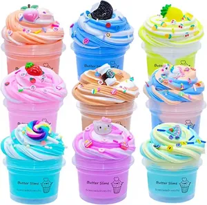 Ice Cream Playdough Slime Unicorn Toys Set Non-toxic Glue Supplies Charms Activator Diy Slime Making Kit For Kids Girls Boys
