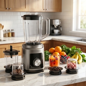 Mixeur portable multifonction <span class=keywords><strong>4</strong></span>-en-1 avec pot incassable en PC de 1,6 L, 800 W, pour jus et glace pilée, anti-fuite - Product Image 3