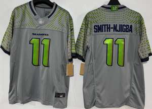 Großhandel 25/26 China Neueste American Football Seattle Seahawks Trikots für # 11 Smith-Njigba # 12 Fan Polyester Kurzarm-Trikots - Product Image 4