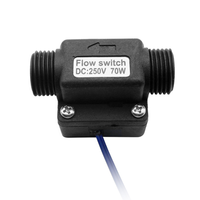 Interruptores de Flujo de Agua, Sensor Magnético de Láminas, Interruptor de Flujo de Agua Normalmente Abierto de 10W, Rosca Macho de 3/4 Pulgadas