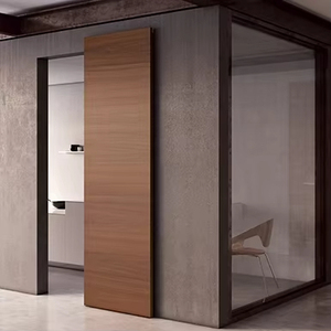 Venta al por mayor: Puerta corredera oculta <span class=keywords><strong>sin</strong></span> rieles de MDF HPL, estilo moderno y popular, <span class=keywords><strong>sin</strong></span> cerradura, tipo granero, de madera. - Product Image 3