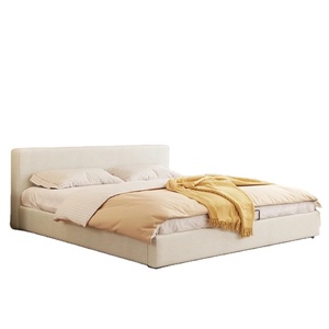 High Quality Layer Cowhide Leather Bed Simple Modern Small <strong>Unit</strong> 1.5m1.8m <strong>Bedroom</strong> Set Bed - Product Image 2
