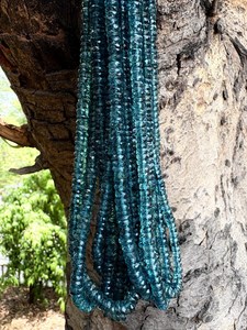 London Blue Topaz Faceted Rondelle Beads Quality Gemstone Strand Teal Round Stone Loose Beads - Product Image 6