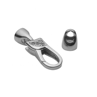 Fermoirs mousquetons en argent sterling 925 plaqué argent, motif fleur, avec zircon, pour la fabrication de bijoux (colliers, bracelets) pour femmes, prix usine.