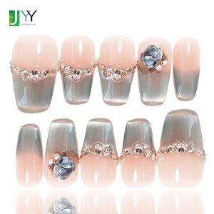 Juego de <span class=keywords><strong>Uñas</strong></span> Postizas de Gel de Cristal 3D de Lujo para <span class=keywords><strong>Novia</strong></span>, <span class=keywords><strong>Uñas</strong></span> Acrílicas Gruesas Hechas a Mano, Puntas de <span class=keywords><strong>Uñas</strong></span> para Boda, Venta al Por Mayor - Product Image 3