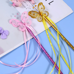 Baguette Magique Papillon Fée, Mini Baguette Magique <span class=keywords><strong>Ange</strong></span> Papillon, Baguette Magique Colorée, Bâton Plaqué Couleur Fée Princesse pour Cadeau de Fête - Product Image 3